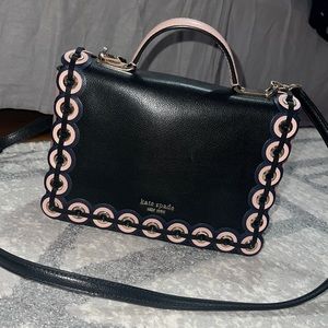 Kate Spade Large Maisie Patterson Drive Black Crossbody Grommet